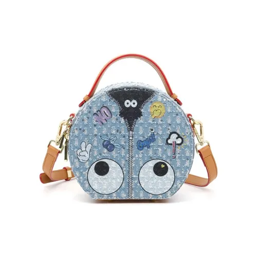 EYE THEME ПУ (полиуретан) Сумка Стандартная Женская Синяя Земляной Желтый