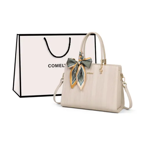 COMELY Корова Кожа Мама Сумка Сумка Сумка через плечо Сумка через плечо Средняя Женская Экрю