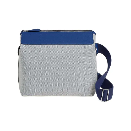 HERMES R.M.S Холст Сумка через плечо Унисекс Синий Серый