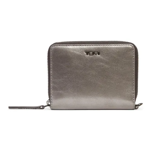 TUMI Кожа Кошелек Женские Олово Металлик