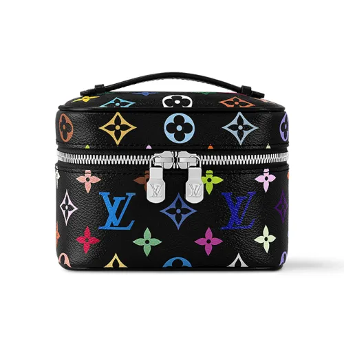 LOUIS VUITTON Takashi Murakami Коллаборация Покрытый холст Косметичка Нано Унисекс Черный