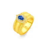 Винтажное кольцо "Птица-Яйцо" (Синий циркон)