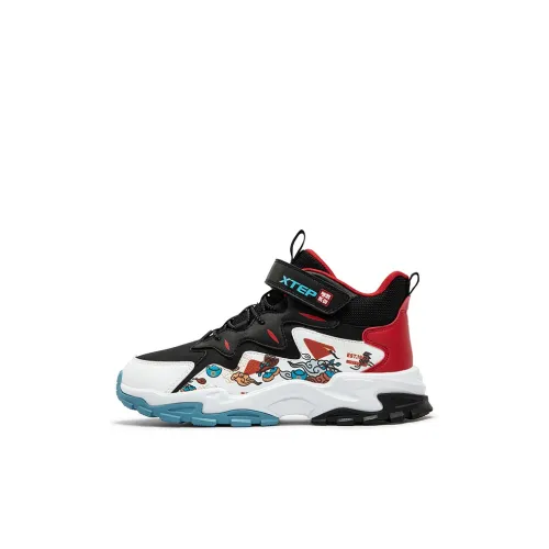 XTEP Устойчивый к истиранию Поддержка MID Топ KIDS Lifestyle Shoes Черный Xtep белый Дерзкий красный Подростки