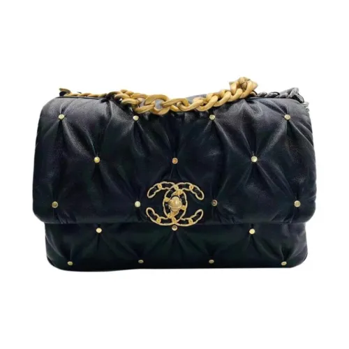 CHANEL 19Bag Овчина Сумка Сумка через плечо Сумка через плечо Маленькая Женская Черная