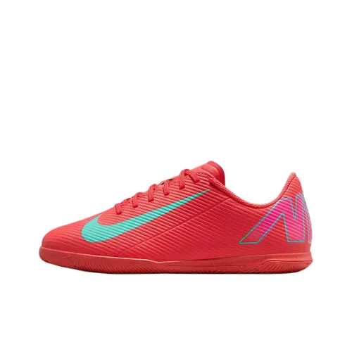 nike Mercurial Vapor 16 Club Slip-Resistant Abrasion-Resistant Low Top Детские футбольные бутсы Ash Red Aurora Green