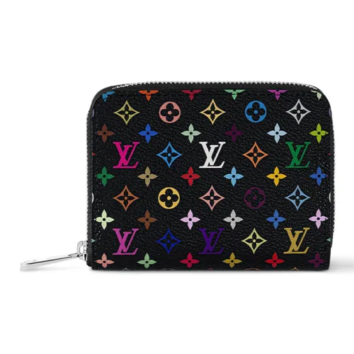 LOUIS VUITTON Takashi Murakami Коллаборация Zippy Покрытый холст Кошелек Женские Черный