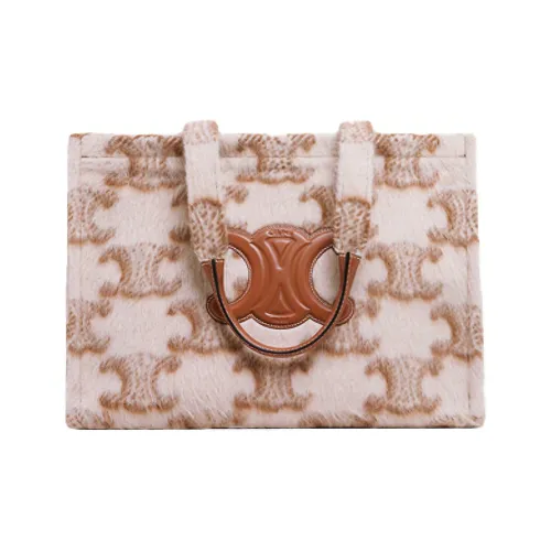 CELINE Triumphal Arch Коровья кожа Тоут Сумка Сумка для покупок Сумка на плечо Сумка Большая Женская Рыжевато-коричневая