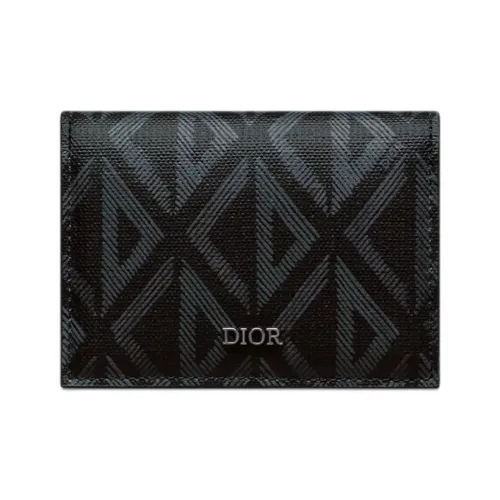 DIOR CD Diamond Хлопок Держатель для карт Мужской Черный
