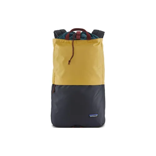 Patagonia 25L Рюкзак Двойной Плечо На открытом воздухе Сумка Переработанный полиэстер Желтый и Асфальтовый синий Унисекс