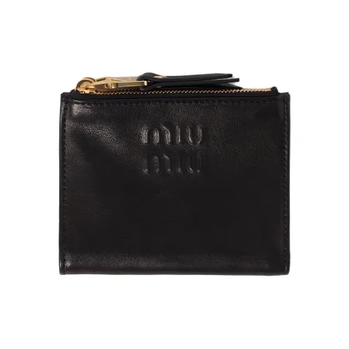 MIU MIU Напп Кожа Кошелек Маленький Женский Черный
