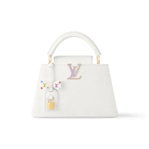LOUIS VUITTON Takashi Murakami Коллаборация Capucines Коровья кожа Capson Сумка Маленькая Женская Белая