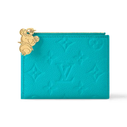 LOUIS VUITTON Takashi Murakami Коллаборация LISA Коровья кожа Монетница Женская Озерный Синий