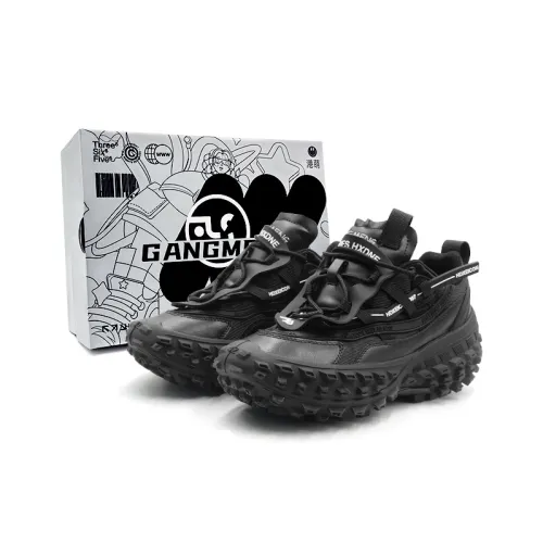 Hong Kong Meng Толстая подошва Низкие кеды Salan Черные Унисекс