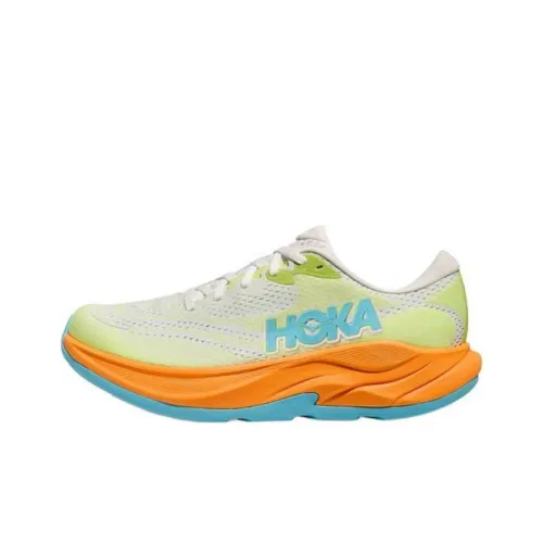 HOKA ONE ONE RINCON 4 Slip-resistant Abrasion-resistant Low-top Беговые кроссовки Женские Светло-зеленый Апельсин
