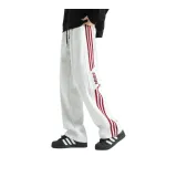 Бело-серый вереск, красные полосы [флисовая подкладка]