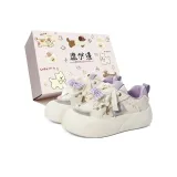 Фиолетовый, серый, без подкладки, фиолетовый бант (мультяшный щенок, коробка)