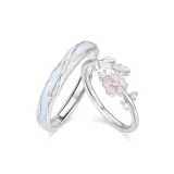 Кольцо с переплетенной веткой "Вишневый цветок" 1 пара