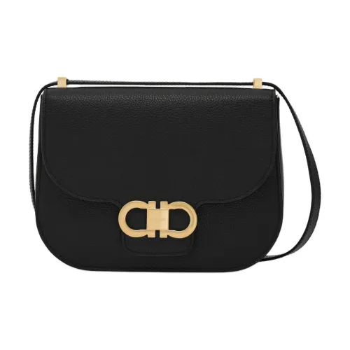 FERRAGAMO GANCINI Телячья кожа Сумка через плечо Женская Черная