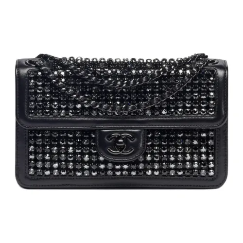 CHANEL So Black Овечья кожа Плечевая сумка Маленькая Женская Черная