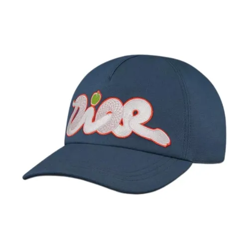 DIOR Хлопок Холст Кепки Унисекс Морской Синий