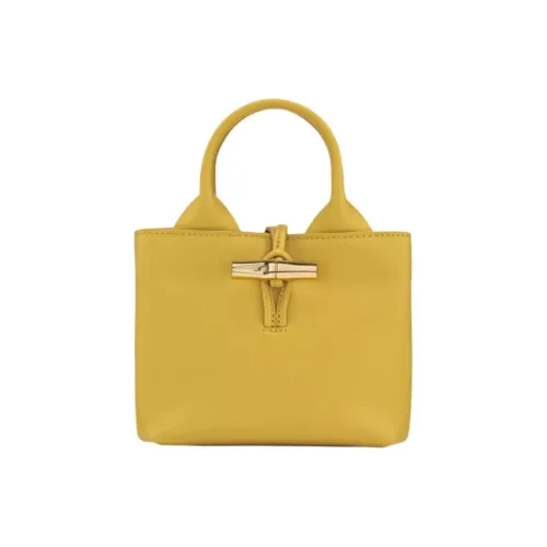 LONGCHAMP Le Roseau Коровья кожа Одно плечо Сумка Мини Женская Имбирно-желтая