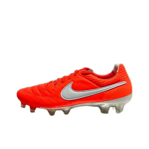 Nike Tiempo Legend V Fg Поддержка Легкий Футбольные бутсы Мужской Оранжево-красный