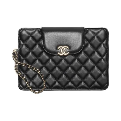 CHANEL Sheepskin Clutch Small Women's Black CHANEL Овчина Клатч Маленький Женский Черный
