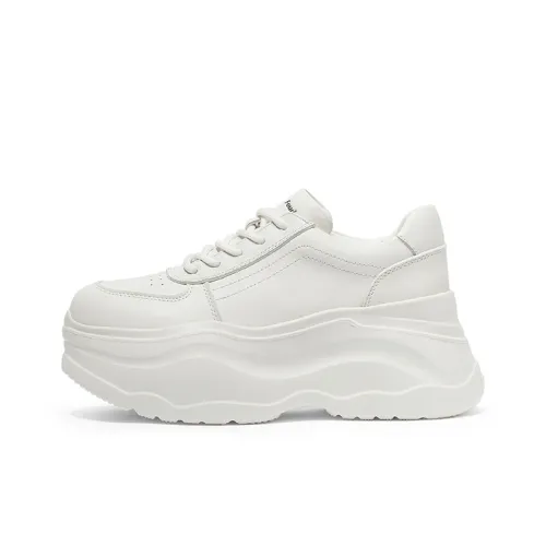 Coup de Foudre Амортизация Увеличение Высоты Низкий Топ Толстая Подошва Женские Белые