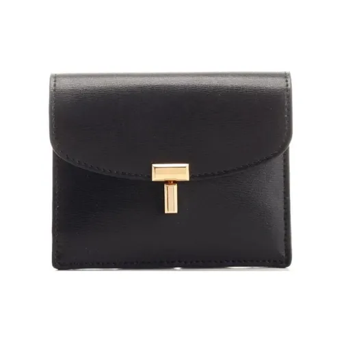 TOTEME Телячья кожа Держатель для карт Маленький Женский Черный