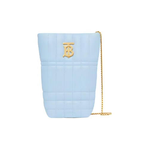 Burberry Lola Сумка Lambskin Ведрообразные сумки Сумка через плечо Сумка на плечо Мини Женская Светло-синяя