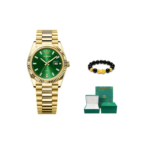 X Шестерня Кварцевый механизм Мужские часы 40 мм Зеленый