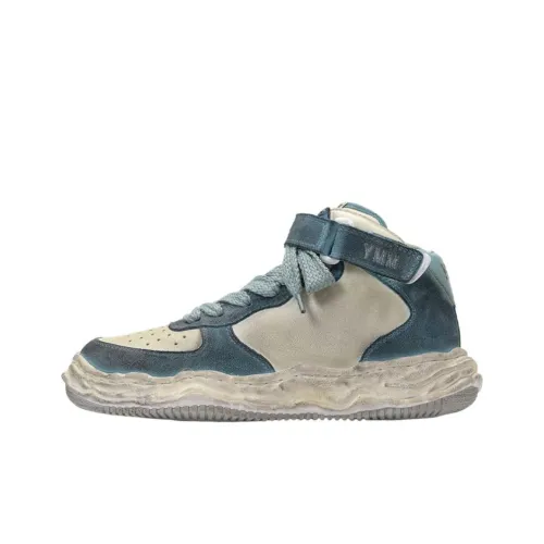 MIHARA YASUHIRO WAYNE OG Sole DR MID Top Стильные Скейтбординги Мужской Синий Белый Потертый