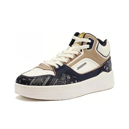 QIAODAN Mileage HI Термический Slip-resistant Wa Abrasion-resistant Высокий Топ Скейтборд Кроссовки Мужские Белый Синий Коричневый