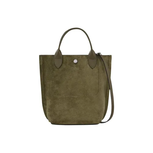 LONGCHAMP Разделенный бархат Телячья кожа Тоут Сумка Сумка для покупок Сумка на плечо Сумка Экстра Маленькая Женская Зеленая