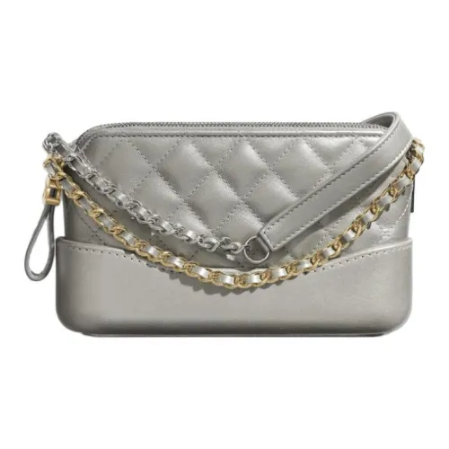 CHANEL Gabrielle Lambskin Hobo Bag Shoulder Bag Extra Mini Women's Silver Gold CHANEL Gabrielle Овечья кожа Сумка-хобо Сумка через плечо Экстра мини Женская серебряная золотая