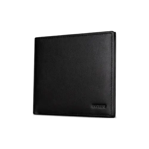 INJOYLIFE Кошелек из коровьей кожи для монет мужской черный