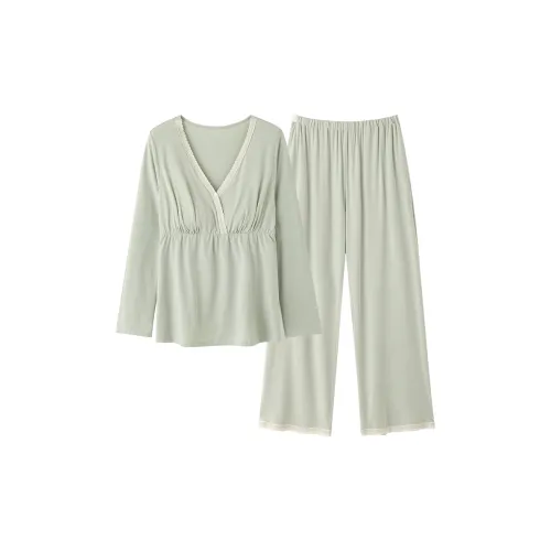 XIAFENYAN Пижамный комплект женский зеленый