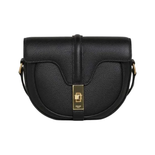 CELINE Besace16 с текстурой телячьей кожи сумка через плечо маленькая сумка на плечо черная женская