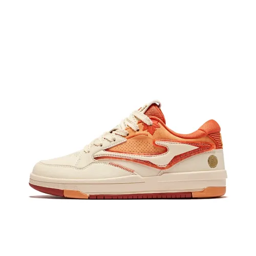 Erke Unique Maple Leaf 3 Slip-Resistant и Abrasion-Resistant Coating Low-Top Скейтборд Кроссовки Женские Бежево-Оранжевые