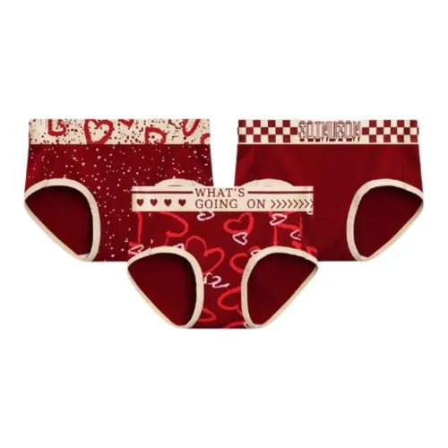 SHIQINUO 3 пачки Radiant Starry + Anchor Red + Heart to Heart Женские трусики-бикини