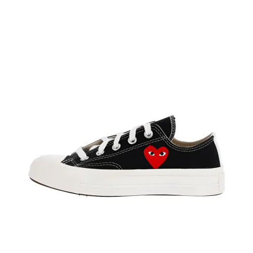 Конверс x CDG Play Single Heart CHUCK TAYLOR 70 Устойчивые к истиранию Низкие Кеды Унисекс Черные