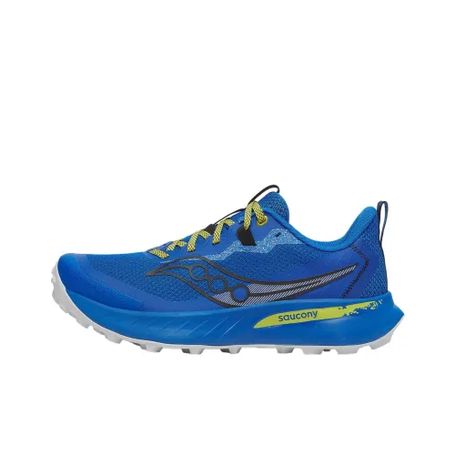 Saucony Peregrine 15 Противоскользящие Устойчивые к истиранию Низкий Топ Беговые кроссовки Унисекс Синий