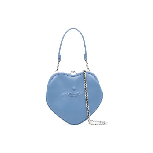 Vivienne Westwood Телячья кожа Сердце-образная сумка Женская Небесно-голубая