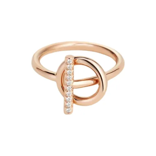 HERMES Розовое золото с алмазными кольцами Унисекс Золото
