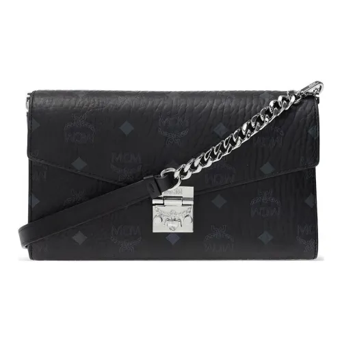 MCM Millie Visetos Сумка из искусственной кожи с цепочкой сумка через плечо плечевая сумка средний размер женский черный