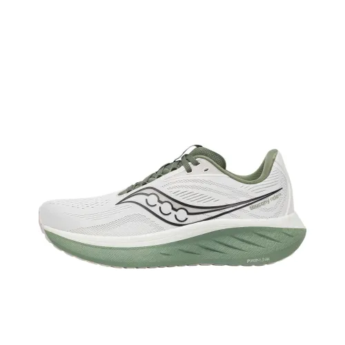 Saucony Ride Yutu 18 Беговые кроссовки Низкий верх Белый Зеленый Унисекс