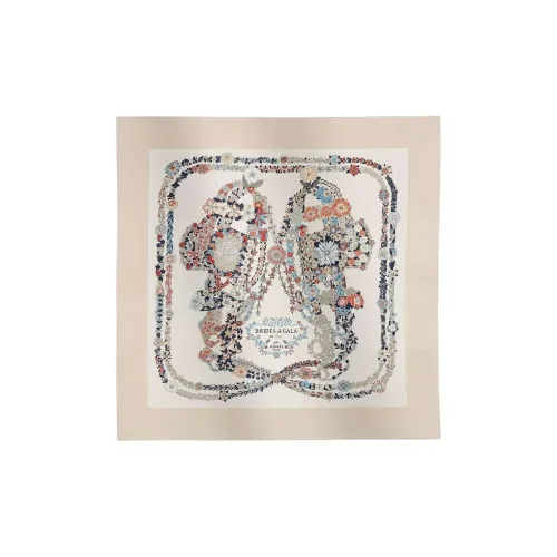 HERMES Шелк Шарфы из шелка Mulberry Унисекс Белый