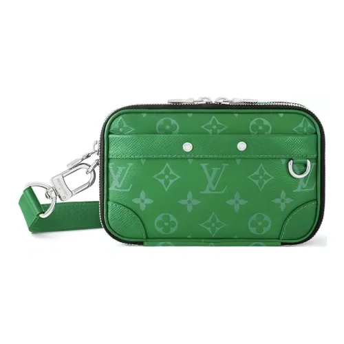 LOUIS VUITTON ALPHA Кожа Курьерская сумка Сумка через плечо Экстра мини Мужская Зеленая