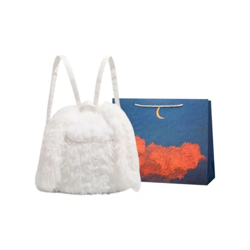 Elsvet Плюшевый Рюкзак Стандартный Women's White