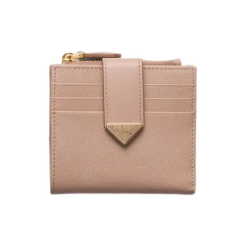 PRADA Saffiano Телячья кожа Кошелек Женские Нюдово-розовый